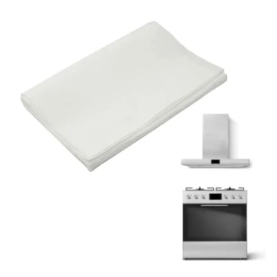 Imagen de Filtro de campana cocina, esponja universal para extractora, absorbe los olores, la grasa y el vapor, alfombrilla filtrante recortable, tamaño 40 x 80 cm, blanco