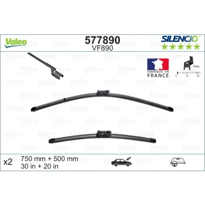 Imagen de Limpiaparabrisas Valeo Silencio X.trm 577890 delante Sin marco FORD: Transit V363 Furgón, Camión de plataforma / Chasis
