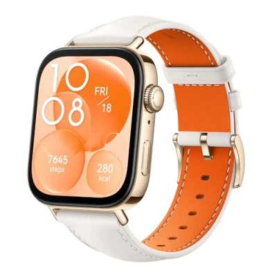 Imagen de HUAWEI Watch FIT 3 Pantalla AMOLED de 1.82 Pulgadas, Diseño Ultrafino, Llamadas por Bluetooth, hasta 10 días batería, Compatible con Android &amp; iOS, Blanco Cuero