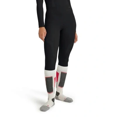 Imagen de FALKE Wool Tech 3/4 W TI Lana Hilo Funcional Secado rápido Calida 1 Pieza, Capa de Base Inferior Mujer, Negro (Black 3000), M