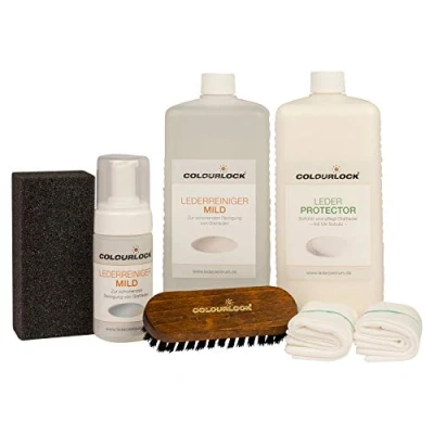 Imagen de COLOURLOCK Set de cuidado para cuero liso suave con protector piel 1 litro y limpiador