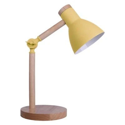 Imagen de BEL AIR HOME Lámpara Flexo de Escritorio TEACHER 1xE 27 Madera y Metal Diseño Moderno Elegante para Oficinas Escritorios Casa Altura 47cm (No Incluye Bombilla) (AMARILLO)