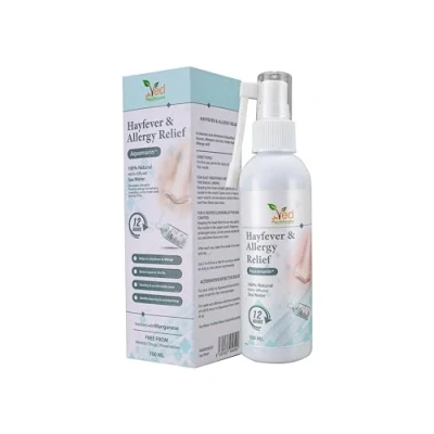 Imagen de Aquamarine Hayfever &amp; Allergy Relief: Spray nasal de alivio instantáneo para alergias y congestión (100 ml)