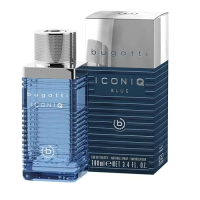 Imagen de bugatti Perfume para hombre Iconiq Blue 100 ml I Aromatisch aquatisch ambrites Men con notas marítimas de limón, salvia, ámbar y almizcle atemporal refrescante Eau Toilette