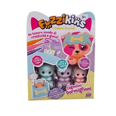 Imagen de Grandi Giochi Fuzzikins I Colorea cachorros, perritos dormilones, cachorros para colorear, lavar y recolorear FUZ00006