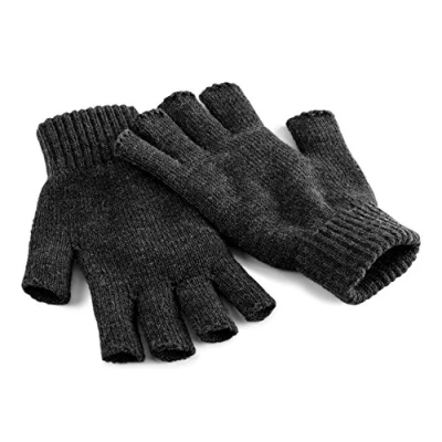 Imagen de Beechfield Fingerless Gloves Charcoal S/M Guantes para Clima frío, Hombre