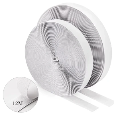 Imagen de WISYOK 12 Metros 20 mm Hook y Loop Tape, Gancho Cinta de Lazo Extra Fuerte, Belcro Adhesivo Doble Cara Extrafuerte, Auto Rollo para Múltiples Superficies (Blanco)