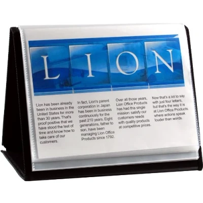 Imagen de Lion Flip N Tell Display Book Easel, carta, 20 bolsillos, horizontal, 1 libro de exhibición caballete (39008 H)