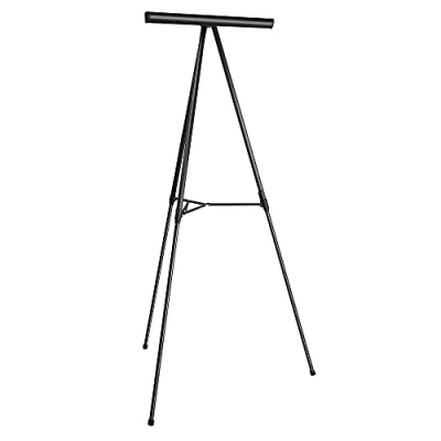 Imagen de Amazon Basics Caballete resistente 3 patas del soporte de exhibición la presentación, trípode ajustable telescopio altura, Negro
