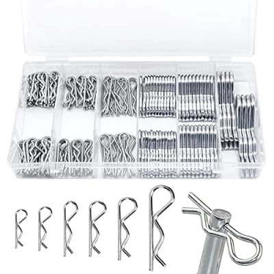 Imagen de 150pcs R Pasadores Partidos, Clips de RetencióN Acero Inoxidable, Pin Chaveta Pasador Dividido Resistente para Automoción Mecánica Garaje, 6 Tamaños