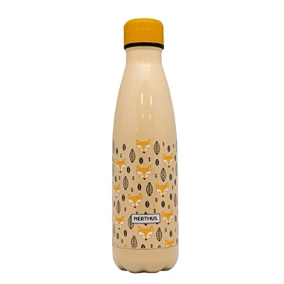 Imagen de Nerthus FIH 758 Botella Termo Doble Pared diseño Color 350ml, Acero Inoxidable, Libre de BPA, 18/8, Pitufos Rosa, 500 ml