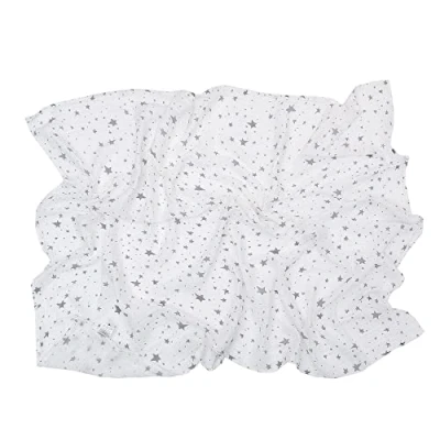 Imagen de Miracle Baby Muselina bebé,110x150cm,Manta De Algodón,Swaddle Blanket Arrullo para Bebe,Baño Envolver Recién Nacido(Sterne,Doble Capa)