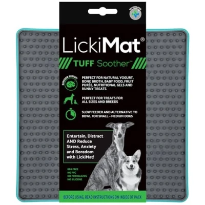 Imagen de LickiMat Tuff Soother, tapete de alimentación para Perros aliviar el aburrimiento y la ansiedad, Ideal Alimentos, golosinas, Yogur o Mantequilla maní, Alfombrillas lamer Perros,