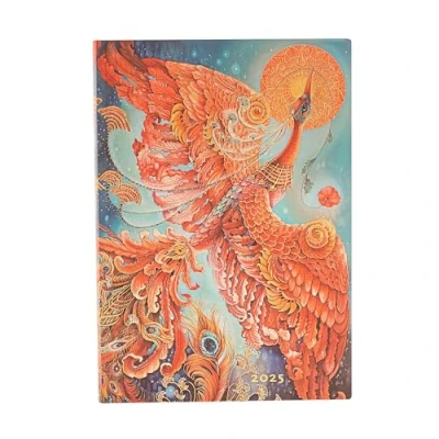 Imagen de Firebird (Birds of Happiness) Midi 12 month Day at a time Softcover Flexi Dayplanner 2025 (Elastic Band Closure): jeden dzień na stronie, zamykany gumkę, papier 80 gsm (Bird