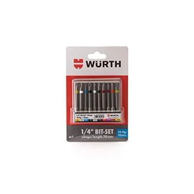 Imagen de Würth Wiha 0614250010 Juego de puntas (1/4&quot;, con clip para cinturón, 10 unidades)