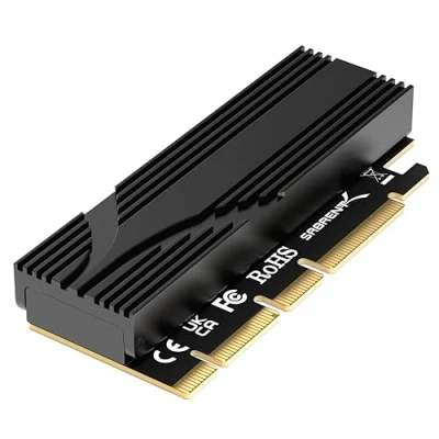 Imagen de SABRENT Adaptador M.2 NVMe SSD a PCIe x16 sin Herramientas con Disipador de Calor Aluminio para Gen5 5.0, Compatible Generaciones Anteriores [EC TFPE]