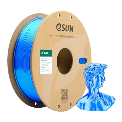 Imagen de eSUN Filamento PLA Seda 1.75mm, Sedoso Brillante Impresora 3D PLA, Precisión Dimensional +/ 0.05mm, 1KG Carrete (2.2 LBS) para de Impresión 3D, Azul