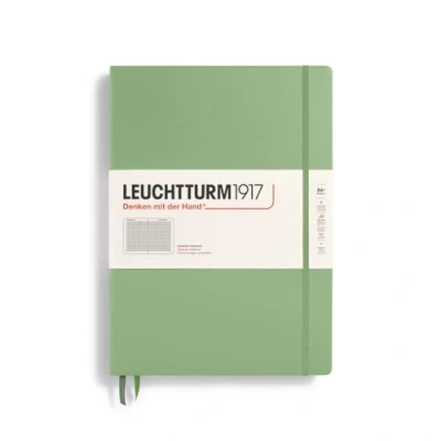 Imagen de LEUCHTTURM1917 370262 Libretas Master Classic (A4+) 225 x 315 mm, Tapa Dura, 235 páginas numeradas, Sage, Cuadriculada