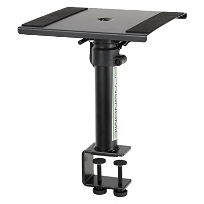 Imagen de Pronomic SLS 36K BK Soporte de Sobremesa para monitores estudio Monitor Stand Altavoces con abrazadera Altura ajustable Carga hasta 20 kg Color: negro