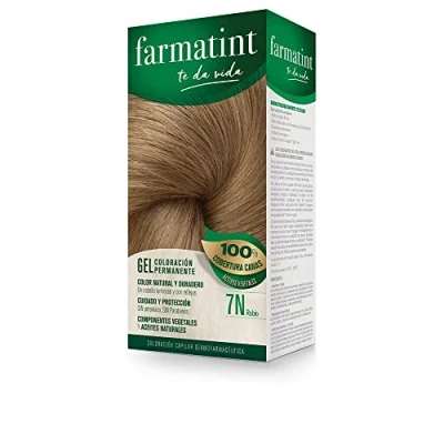 Imagen de Farmatint Gel Color Natural Y Duradero Componentes Vegetales Aceites Naturales Sin Amoníaco Parabenos Dermatológicamente Testado, 7N Rubio, 135ml