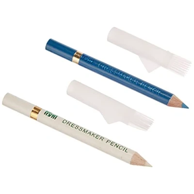 Imagen de Prym 611626 Kreidestifte + Bürste weiß/Blau Lápices de Tiza con Pincel, Blanco Azul, 2 Unidad (Paquete 1),
