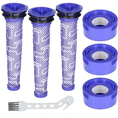 Imagen de McFilter 3x filtro HEPA post motor y pre para Dyson V8 V7 Animal Absolute Fluffy batería aspiradora cabezal repuestos accesorios set 965661 01/967478 01