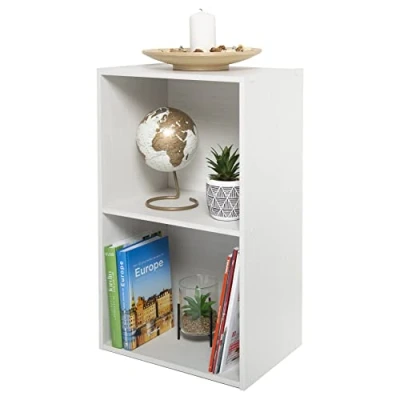 Imagen de Iris Ohyama, Armadietto, Libreria, Armadietto con 2 Ripiani, Grande Capacità, Multifunzionale, Solido Ufficio, Camera da Letto, Soggiorno Office Basic Rack CX 2FN Rovere Bianco