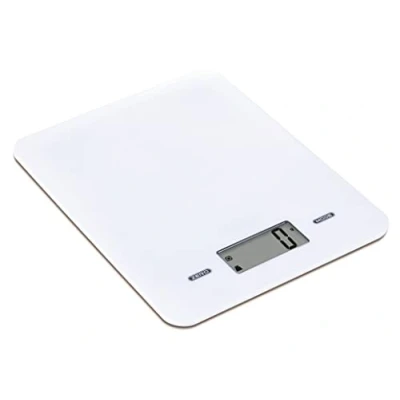 Imagen de Melchioni Family Bascula Cocina con Sensor de Alta Precisión, SLIMMY, Pantalla LCD, Gancho Integrado y Función Tara, Color Blanco