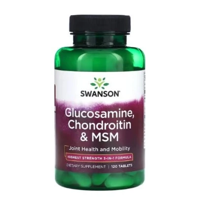Imagen de Swanson Glucosamina, Condroitina &amp; MSM 750mg Suplemento Avanzado para Salud Articular y Efecto Antiinflamatorio 120 Tabletas