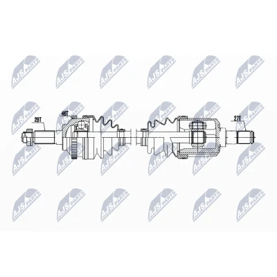 Imagen de NTY NPW KA 386 Árbol de transmisión Eje delantero, izquierda 625 Caja cambios manual KIA: CARENS 2