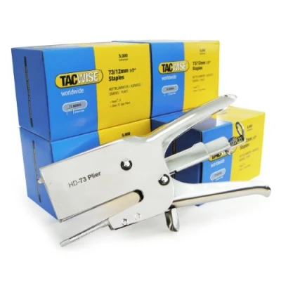 Imagen de TACWISE 1199 HD73 Grapadora de Tenaza &amp; 5x5000 Grapas 73/12mm, Plateada