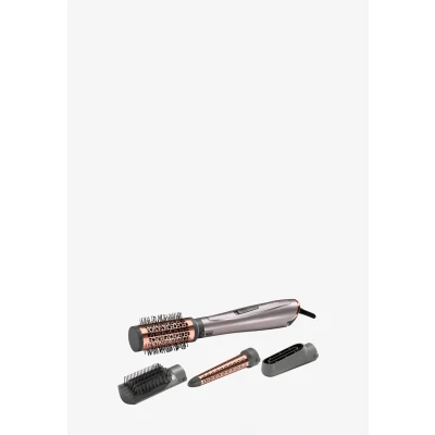 Imagen de BaByliss AS136E cepillo de aire 1000W, iónico, 4 accesorios, para alisar, cabezal pre secado, ondular y térmico 50 mm moldear, 3 velocidades temperaturas, Plateado oro Rosado