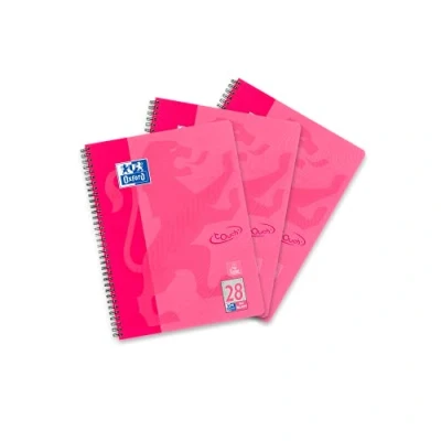 Imagen de Oxford Touch College Bloc de notas (A4, cuadriculado, 80 hojas, 3 unidades), color rosa