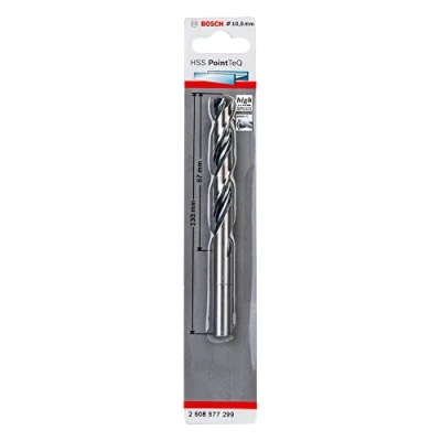 Imagen de Bosch Professional Broca helicoidal HSS PointTeQ, para metal, vástago reducido, 10.5 x 87 133 mm, accesorio de taladro