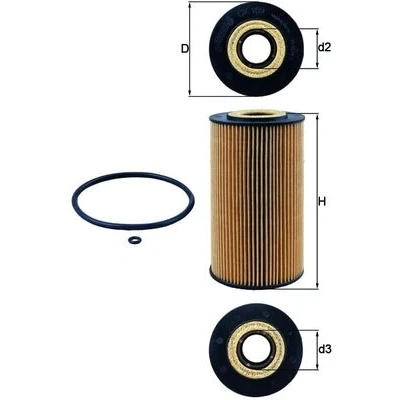 Imagen de MAHLE ORIGINAL OX 169D Filtro de aceite Cartucho filtrante MERCEDES BENZ: Clase ML, G SUV, E Berlina