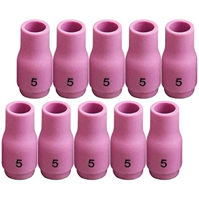 Imagen de RIVERWELD TIG 13N09 No.5 (D8.0 x 30mm) Lente de gas Boquilla alúmina Copas cerámica Ajuste PTA SR DB WP 9 20 25 Accesorios soplete soldadura 10pk
