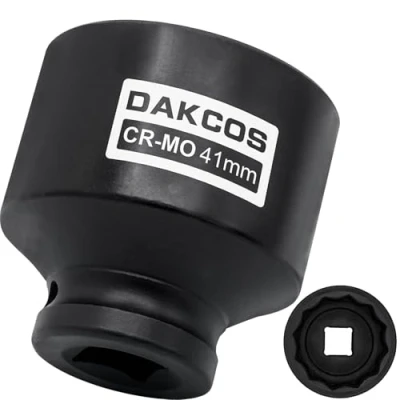 Imagen de DAKCOS llave de impacto 1/2 pulgada 41 mm, 12 ponit, impacto, herramienta eje transmisión, enchufe CR MO