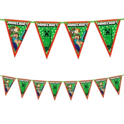 Imagen de Procos Minecraft Banderines para fiestas