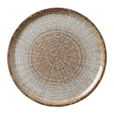 Imagen de HENDI plato de pizza redondo, para servir pizza, porcelana, motivo: tonos piedra natural, apto el microondas y lavavajillas, ⌀330 mm, marrón/gris