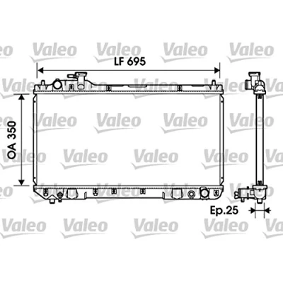 Imagen de VALEO 734216 Radiador, refrigeración del motor Aluminio 350 698 26 con regulador de refrigerante Aletas soldadas TOYOTA: RAV4 I SUV