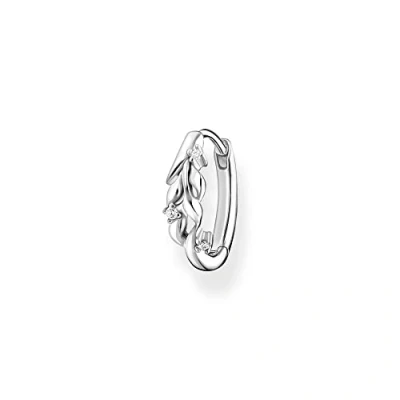 Imagen de THOMAS SABO Pendientes Hojas Criollas Individuales con Piedras Plata de Ley 925 CR681 051 14, Plateado