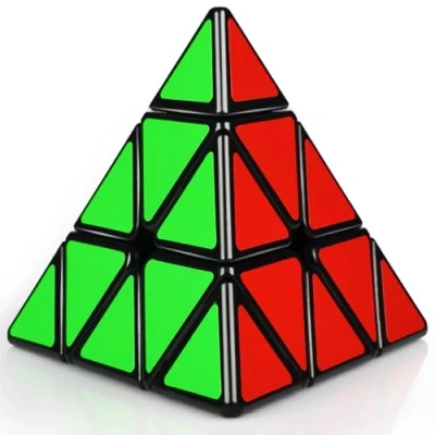 Imagen de SISYS Triángulo Piramide Speed Cube, Pyraminx Rompecabezas Cubo Mágico Liso Magic Puzzle Cube con Pegatinas de PVC Juguete Educativo para Niños y Adultos
