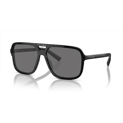 Imagen de Dolce &amp; Gabbana Hombre DG4354 193481 Occhiali da sole Acetato Negro Gris Cuadrada Polarizado