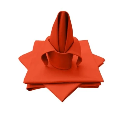 Imagen de servilletas de Tela, 4 Unidades, 100% algodón, colección Concepto, Color y tamaño a Elegir (Juego 45 x cm, Naranja)