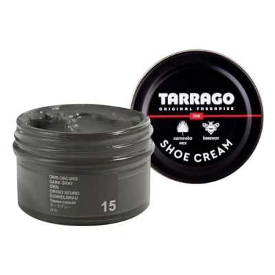 Imagen de Tarrago Basic Shoe Cream 50 ml Crema Protectora para Calzado de Cuero Betún Zapatos Cuidado del Nutre, Repara y Protege Abrillantador Color Gris Oscuro