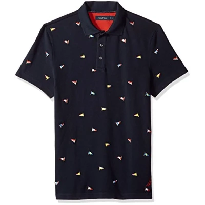 Imagen de Nautica Hombres Manga corta Camisa polo Azul Large
