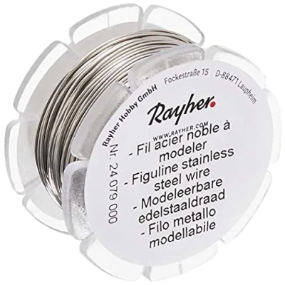 Imagen de Rayher 24079000 Alambre de Acero Inoxidable, 0.5 mm diametro, para bisutería y Manualidades