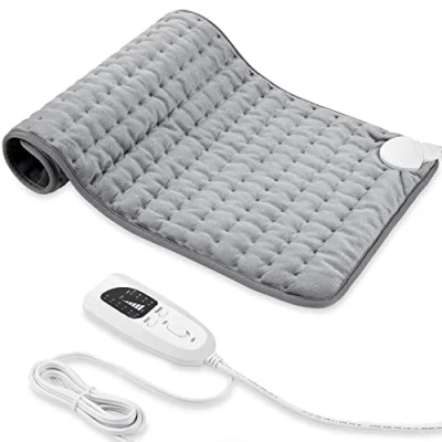 Imagen de Manta Electrica，Almohadilla TéRmica,Almohadilla De Calefacción EléCtrica Con Apagado AutomáTico Y 6 Temperaturas Almohadilla Calefacción. (Gris Plata, 43x84cm)
