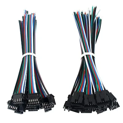 Imagen de VIPMOON 20 Pares JST SM 5PIN Conector Macho a Hembra, Conectores de Enchufe, Cable Adaptador para 5050/3528 RGBW Color Led Strip Light Lamp Driver CCTV