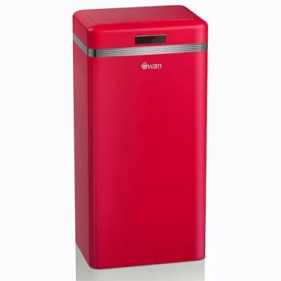 Imagen de Swan Retro Cubo de Basura Cocina Automático, Sensor Movimiento, 45 Litros, Metálico, Papelera Inteligente Reciclaje Gran Capacidad, Diseño Vintage, Rojo